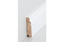 Holzfußleiste Kiefer weiß lackiert Oberkante profiliert