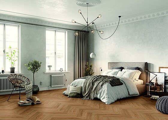 einzA Designbelag Herringbone Eiche Fehmarn