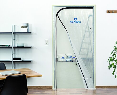 Folientür mit Reißverschluss L-Form