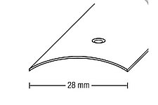 Übergangsprofil 28 mm Alu gebohrt