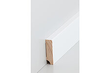 Holzfußleiste weiß lackiert Oberkante rechteckig